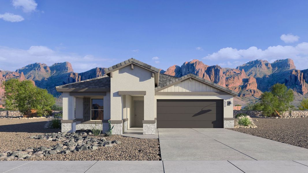 Representative exterior photo of a completed home built from the Caden by D.R. Horton in Del Rio Ranch, Avondale, AZ (Image 21).