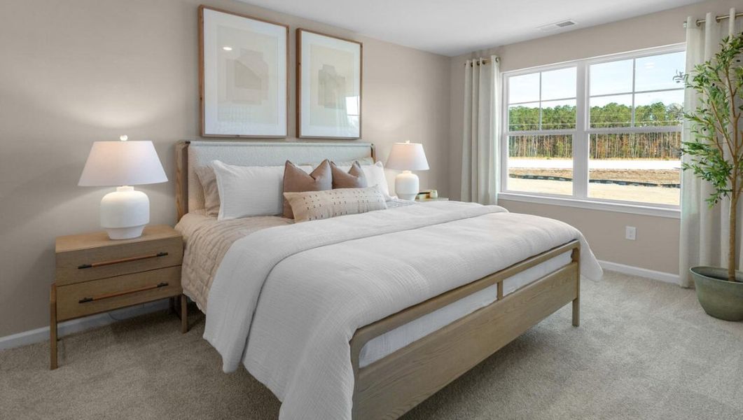 Representative furnished interior of a home built from the PEARSON TH by D.R. Horton in Grayson Park Duets, Leland (Image 19).