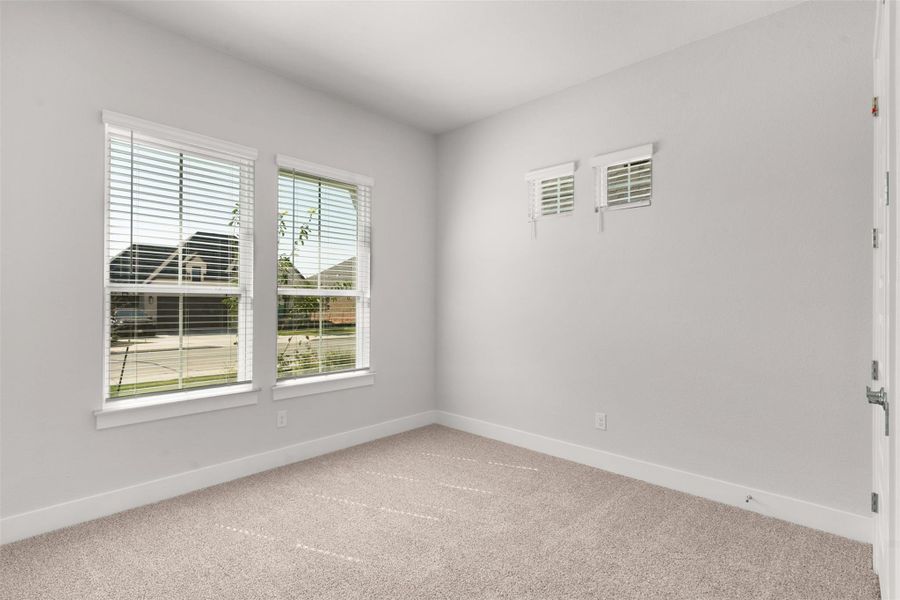 Unfurnished room featuring carpet floors and healthy amount of natural light