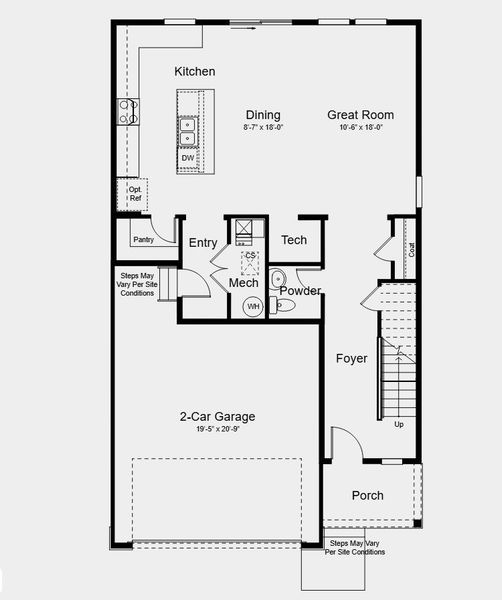 2D floor plan layout for the Vista by Taylor Morrison in Lake Bluff, Greeley, CO (Image 3).