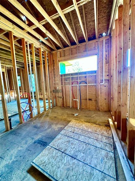 Current construction 10/2/24. Upstairs study but will also be plumbed to be an upstairs utility room.