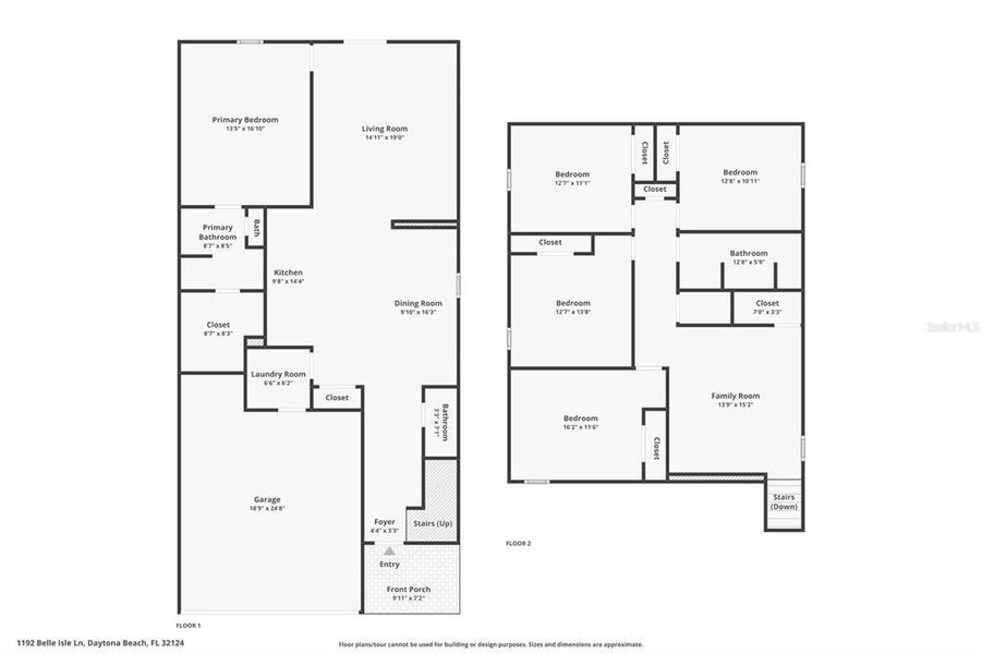 2D floor plan layout of this home in Preserve at LPGA, Daytona Beach, FL (Image 4).