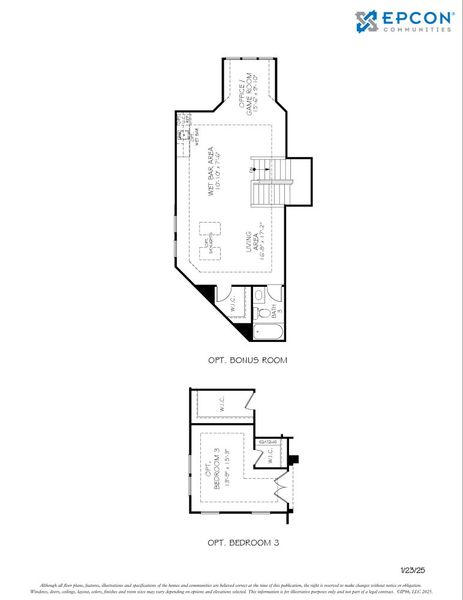 2D floor plan layout for the Provenance by Epcon Communities in The Courtyards by The Manor, Alpharetta, GA (Image 23).