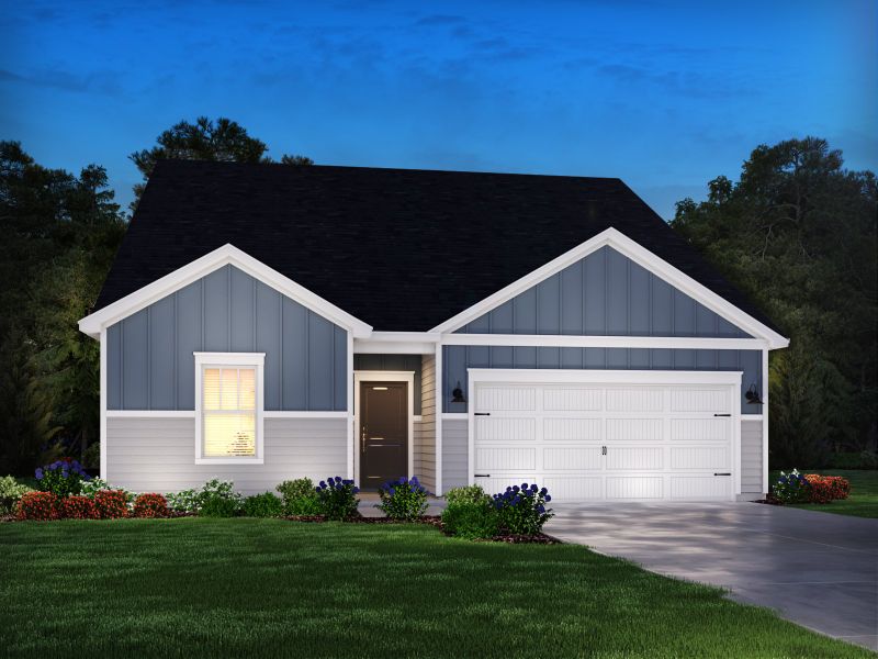 Representative exterior photo of a completed home built from the Northbrook by Meritage Homes in Creekside Point, Little River, SC (Image 3). Representative exterior photo of a completed home built from the Northbrook by Meritage Homes in Creekside Point, Little River, SC (Image 3).