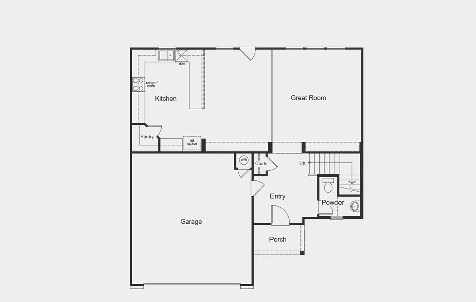 2D floor plan layout for the 2201 by KB Home in Watermill – Classic Collection, Uhland, TX (Image 7).