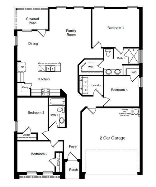 2D floor plan layout of this home in Saratoga, Granbury, TX (Image 4).