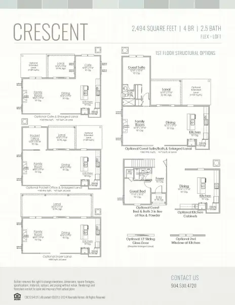 2D floor plan layout for the Crescent by Riverside Homes in Sagebrush at EverRange, Jacksonville, FL (Image 6).
