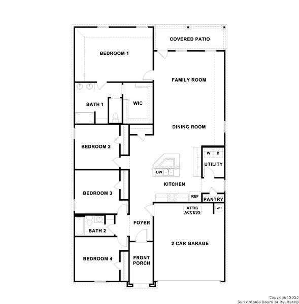 2D floor plan layout of this home in Trace, San Marcos, TX (Image 4).