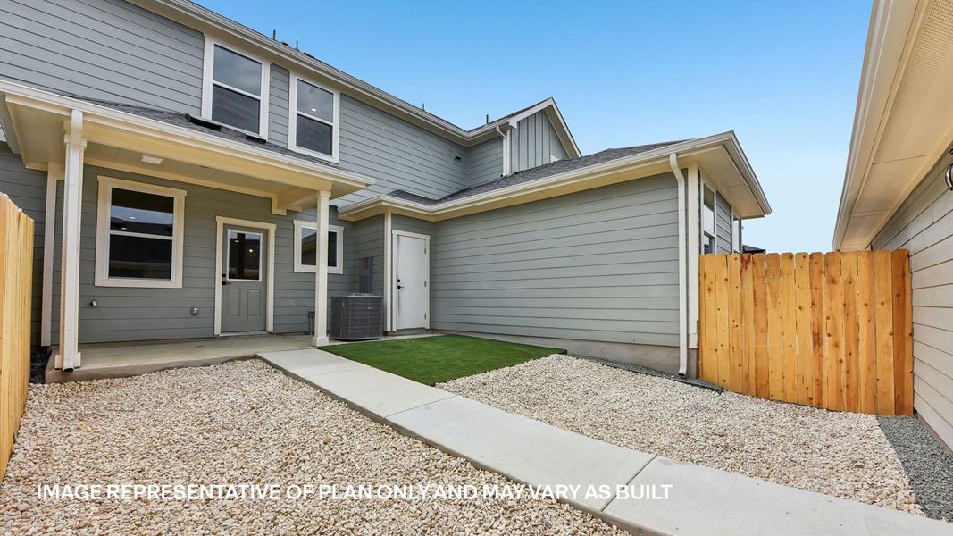 Exterior details and patio area of a home in Avery Centre, Round Rock (Image 3).