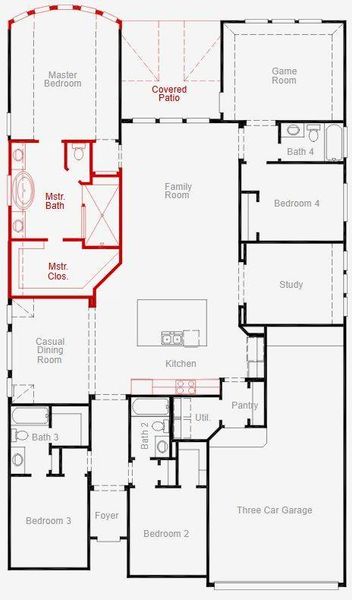 2D floor plan layout of this home in The Highlands, Porter, TX (Image 2). 2D floor plan layout of this home in The Highlands, Porter, TX (Image 2).