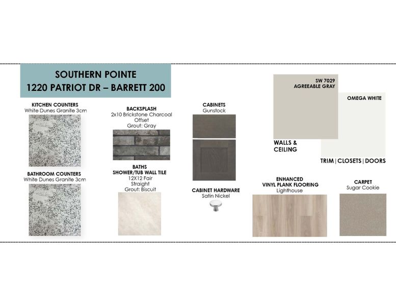 Sample of building materials used in homes in Southern Pointe, College Station (Image 12).