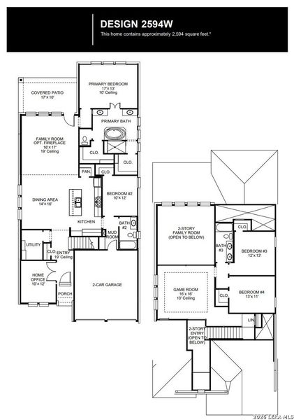 2D floor plan layout of this home in Arcadia Ridge, San Antonio, TX (Image 2).