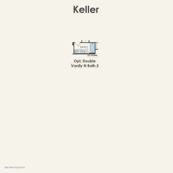 2D floor plan layout for the Keller by Pulte Homes in Whitewing Trails, Princeton, TX (Image 5).