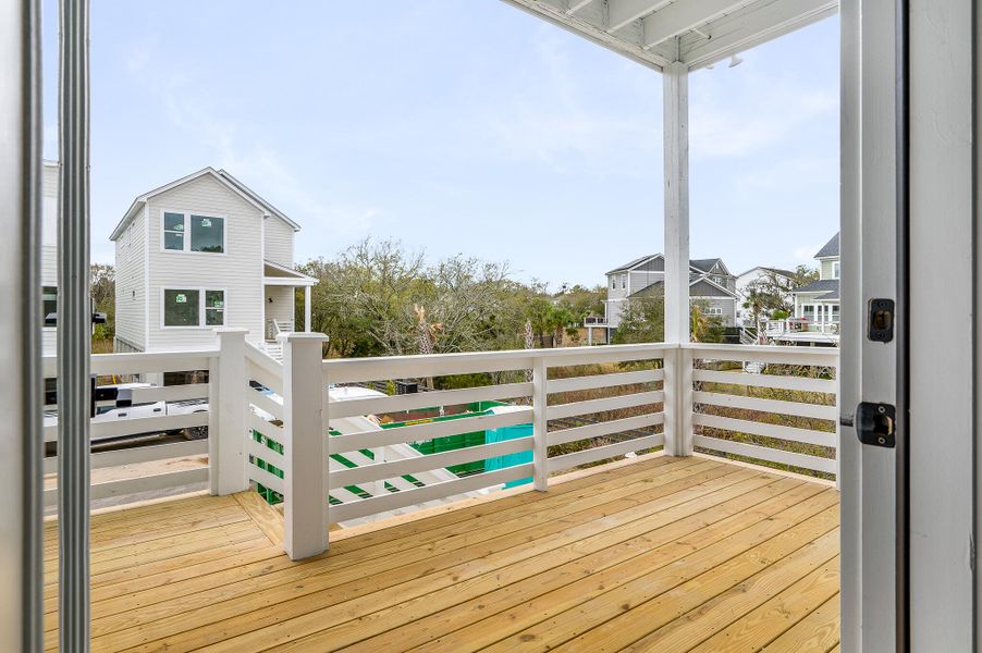 Exterior details and patio area of a home in Mount Pleasant Homes, Mount Pleasant (Image 1).