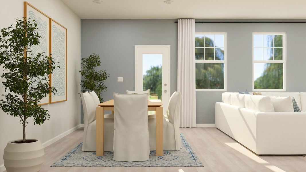 Furnished interior view inside a new home in Dawson Pointe, Summerville (Image 7). Furnished interior view inside a new home in Dawson Pointe, Summerville (Image 7).