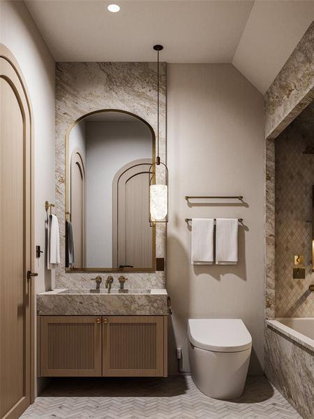 Furnished interior view inside a new home in , Highland Park (Image 11).