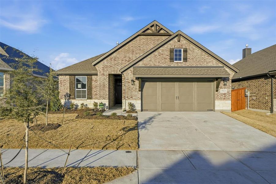 Front exterior of a new home in Morningstar, Aledo, TX, highlighting curb appeal (Image 18).