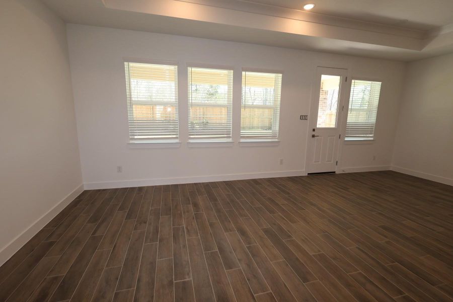 Open great room and dining area