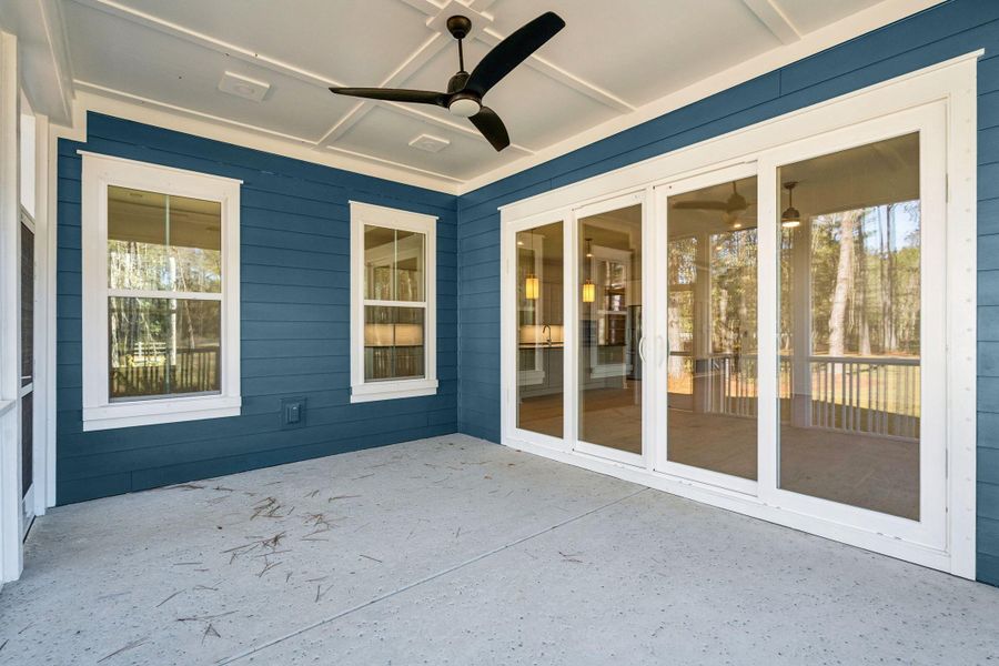 Exterior details and patio area of a home in , Awendaw (Image 33).
