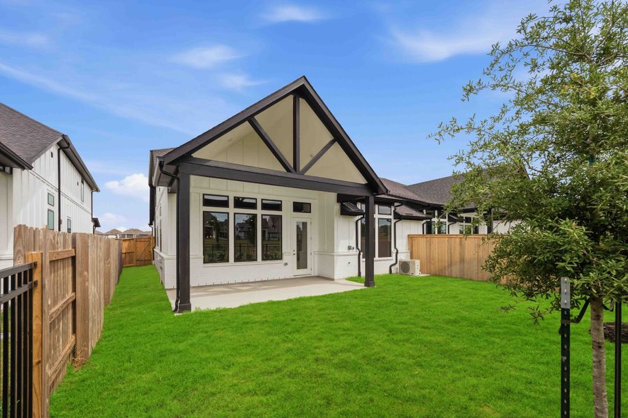Exterior details and patio area of a home in Elyson, Katy (Image 2).