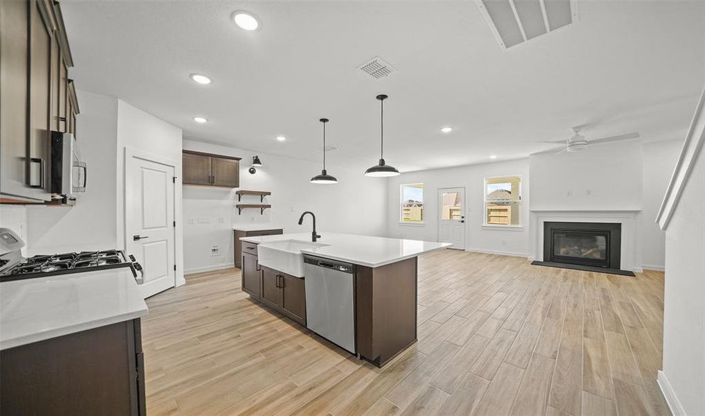 Kitchen overlooks great room