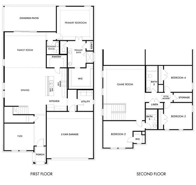 2D floor plan layout of this home in Stonehaven, Combine, TX (Image 3).