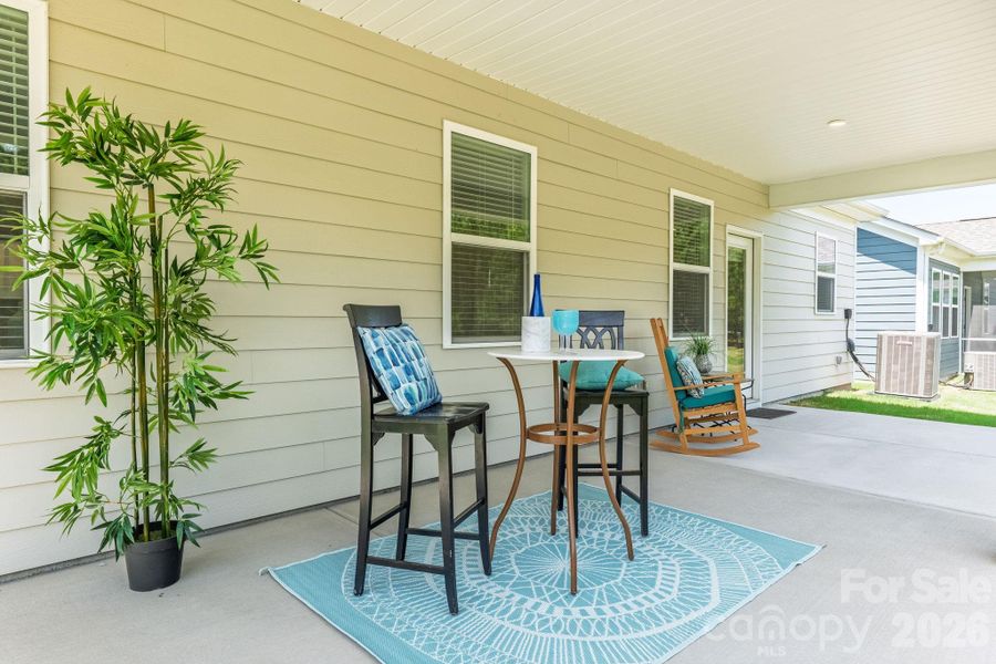 Exterior details and patio area of a home in Esplanade at Northgate, Indian Trail (Image 4).