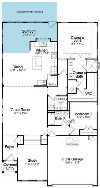 2D floor plan layout of this home in , Hoschton, GA (Image 5).