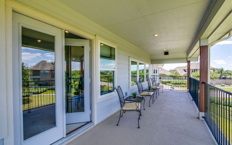 Exterior details and patio area of a home in Marvida, Cypress (Image 3).