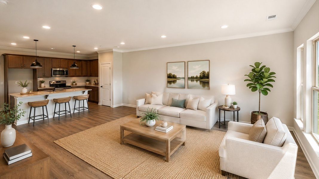Furnished interior view inside a new home in The Greens at Legacy Townhomes, Springfield (Image 6).
