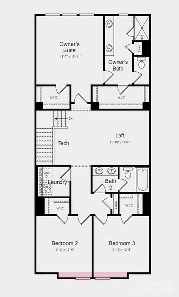 Second Floor Plan -  Structural options added include: double recessed niche in primary shower