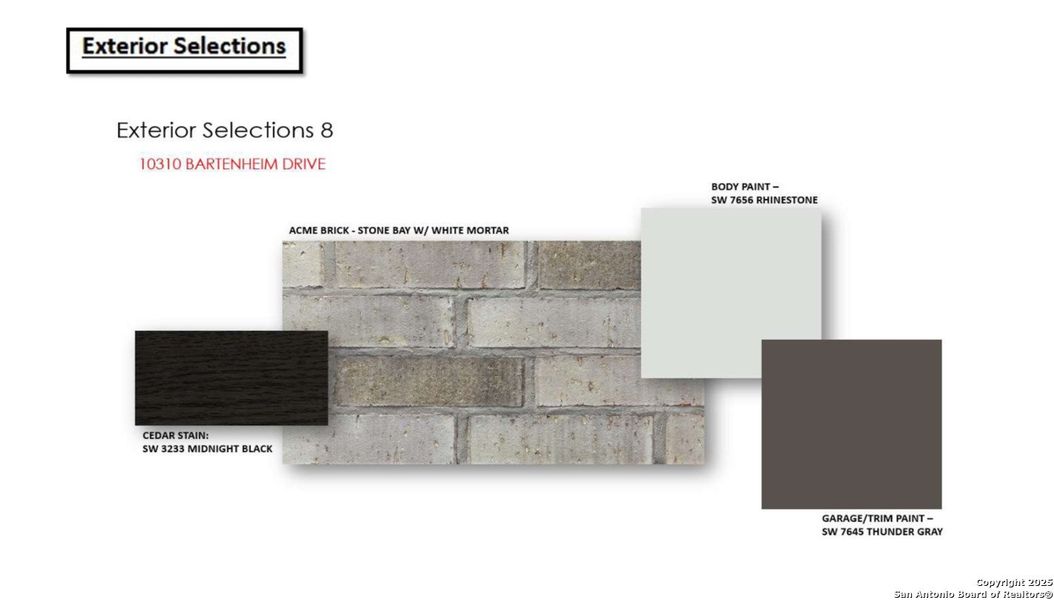 Sample of building materials used in homes in Rhine Valley, Schertz (Image 5). Sample of building materials used in homes in Rhine Valley, Schertz (Image 5).