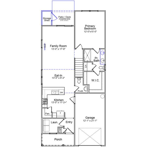 2D floor plan layout of this home in Laurinton Farms, Hopkins, SC (Image 2).