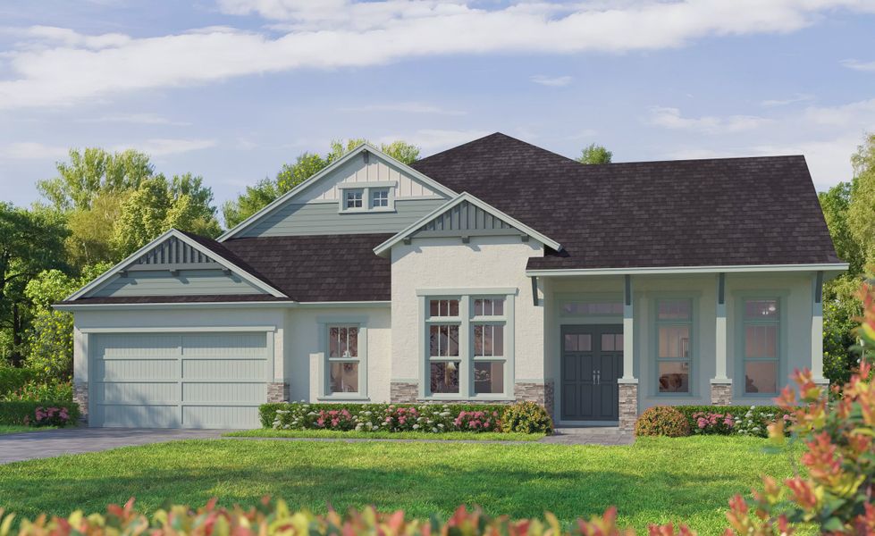 Representative exterior photo of a completed home built from the Bella by ICI Homes in Waterset, Ruskin, FL (Image 2). Representative exterior photo of a completed home built from the Bella by ICI Homes in Waterset, Ruskin, FL (Image 2).