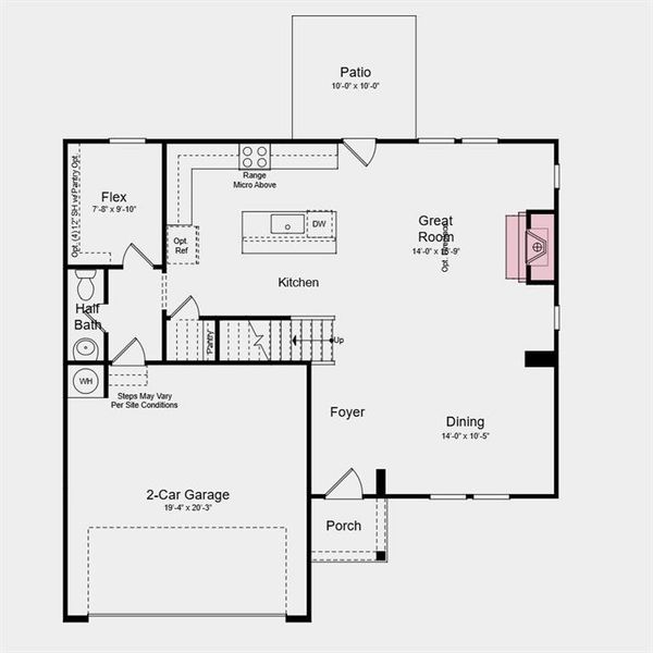 2D floor plan layout of this home in Windance Lake, Loganville, GA (Image 3).