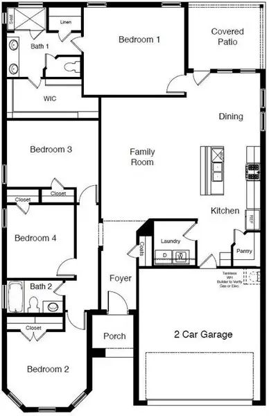 D.R. Horton's  Portales Floorplan - All Home and community information, including pricing, included features, terms, availability and amenities, are subject to change at any time without notice or obligation. All Drawings, pictures, photographs, video, square footages, floor plans, elevations, features, colors and sizes are approximate for illustration purposes only and will vary from the homes as built.