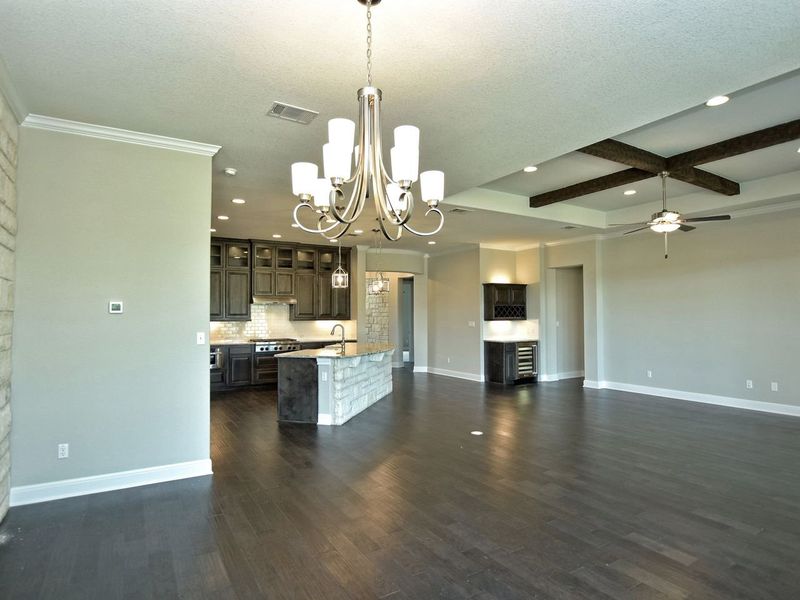 Representative furnished interior of a home built from the Madera II by Giddens Homes in Scofield Farms Estates, Georgetown (Image 194).