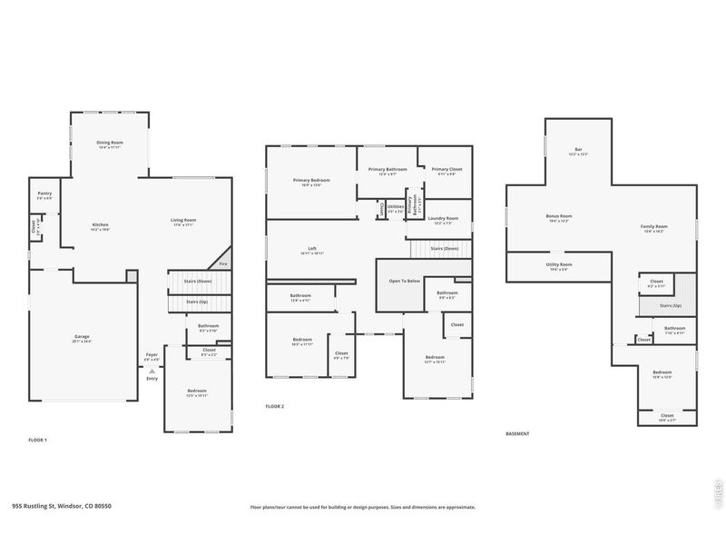2D floor plan layout of this home in Prairie Song, Windsor, CO (Image 22).