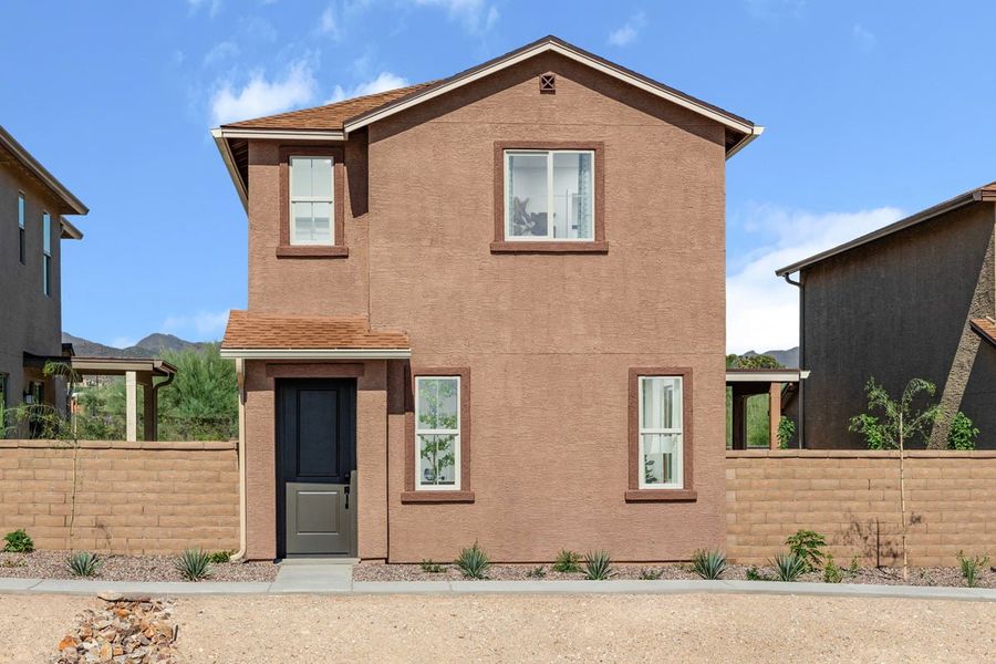 Representative exterior photo of a completed home built from the 1609 by KB Home in Enclaves at Tumamoc, Tucson, AZ (Image 15).