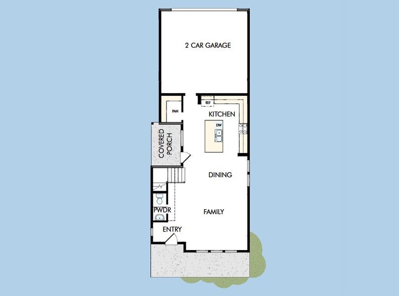 2D floor plan layout for the The Booker by David Weekley Homes in Emerald Heights at Bridgeland Central – 35’ Alley, Cypress, TX (Image 5).