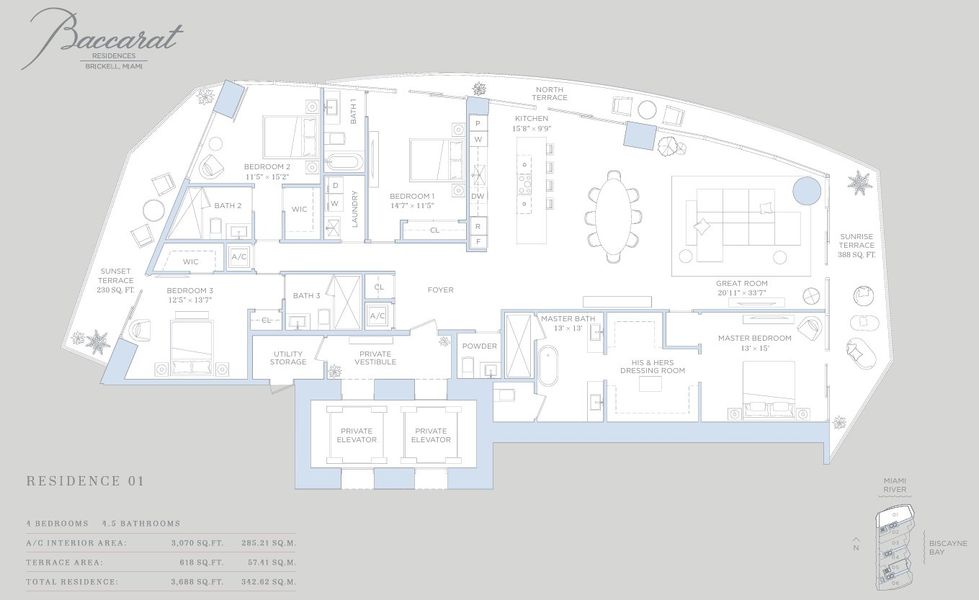 2D floor plan layout for the Residence 01 by Related Group in Baccarat Residences Miami, Miami, FL (Image 1). 2D floor plan layout for the Residence 01 by Related Group in Baccarat Residences Miami, Miami, FL (Image 1).