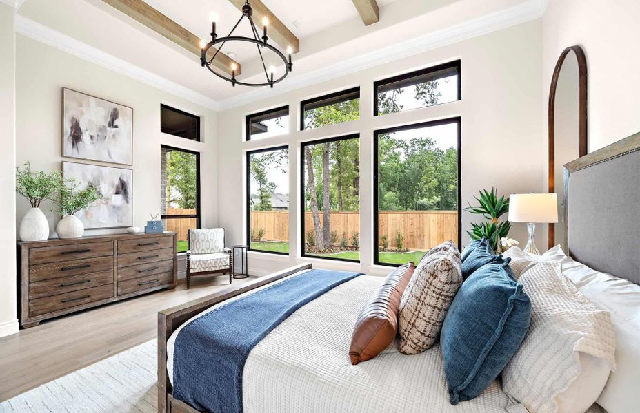 Representative furnished interior of a home built from the 2855 by Ravenna Homes in The Woodlands Hills 65′, Willis (Image 32).