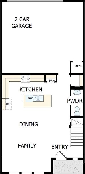 2D floor plan layout of this home in Emory Crossing, Hutto, TX (Image 3).