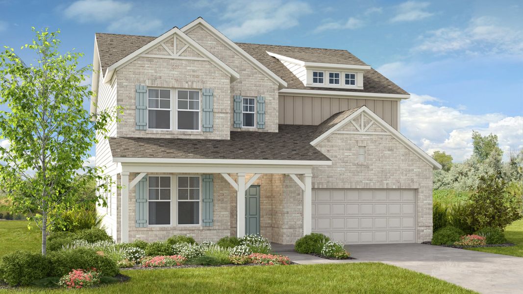 Representative exterior photo of a completed home built from the Sumner by Taylor Morrison in Bennett Farm, Loganville, GA (Image 2). Representative exterior photo of a completed home built from the Sumner by Taylor Morrison in Bennett Farm, Loganville, GA (Image 2).