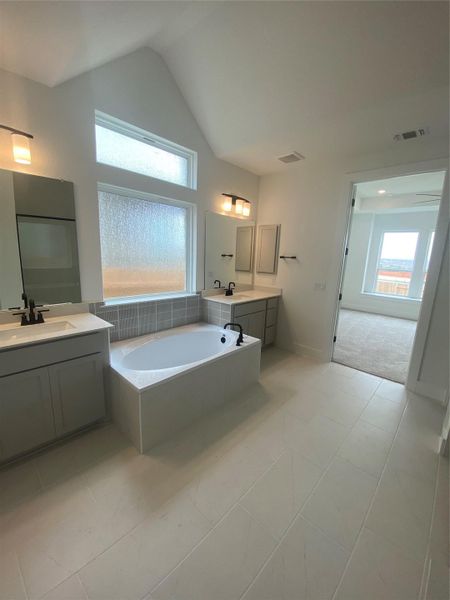 Dual Vanities & Garden Tub in Primary Bath Dual Vanities & Garden Tub in Primary Bath