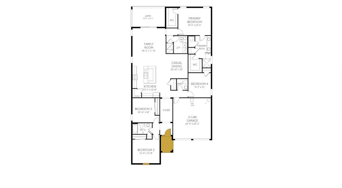 2D floor plan layout for the Anna Maria - 50' Homesites by Dream Finders Homes in Hamlin Meadows, Winter Garden, FL (Image 3). 2D floor plan layout for the Anna Maria - 50' Homesites by Dream Finders Homes in Hamlin Meadows, Winter Garden, FL (Image 3).