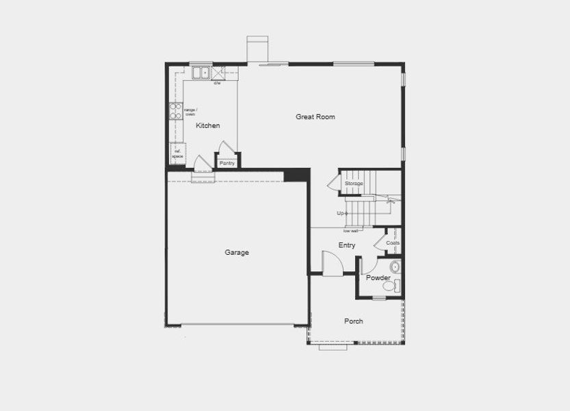 2D floor plan layout for the Plan 1925 Modeled by KB Home in Bennett Crossing Classic, Bennett, CO (Image 8).