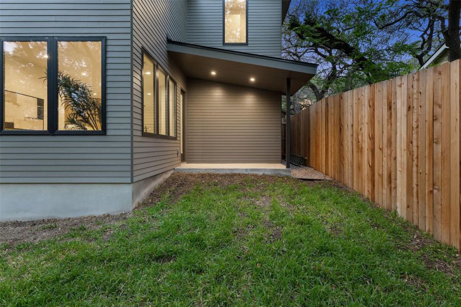 Exterior details and patio area of a home in , Austin (Image 23).