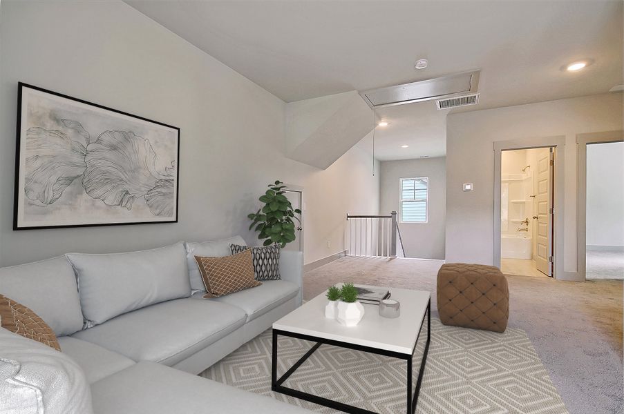 Representative furnished interior of a home built from the Lorraine by Hunter Quinn Homes in Horry County Homes, Myrtle Beach (Image 7).