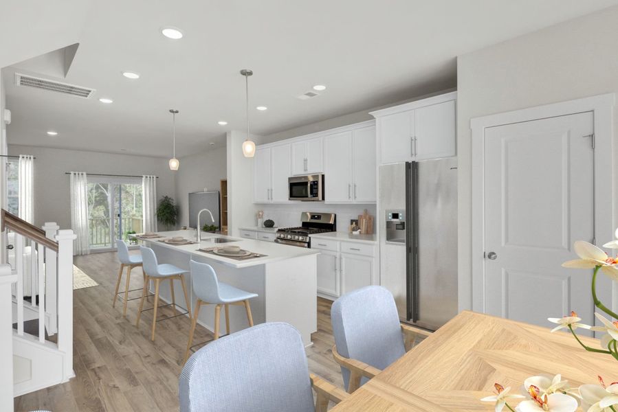 Furnished interior view inside a new home in Indigo Grove Townhomes, Johns Island (Image 8).